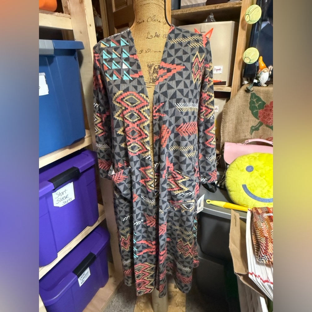 LuLaRoe Pastel Striped Open Cardigan